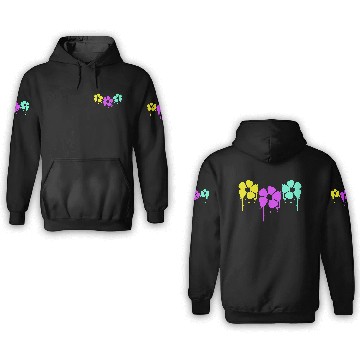 Discover Flowers Colorful Graffiti Drop Spray Spring Summer 3D Hoodies
