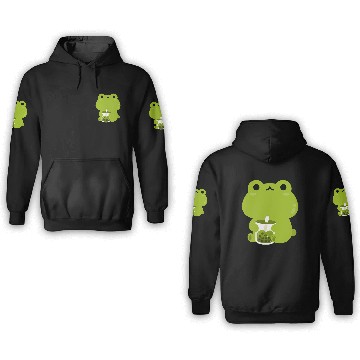 Discover Green Boba Frog 3D Hoodies