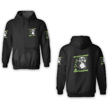 Discover My Best Friend Eats Bamboo Panda Bear Friend 3D Hoodies