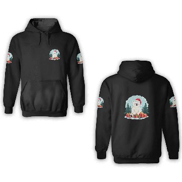Discover Adorable Polar Bear in Santa Hat 3D Hoodies