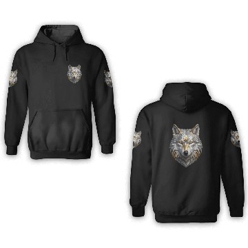 Discover Majestic Silver/Gold Wolf 3D Hoodies