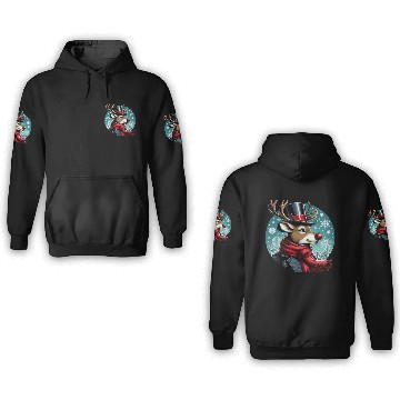 Discover Vintage Red-Nosed Reindeer: Perfect For Christmas 3D Hoodies