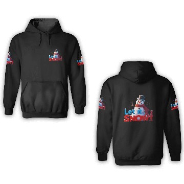 Discover Let It Snow! Festive Cartoon Snowman Winter Design 3D Hoodies
