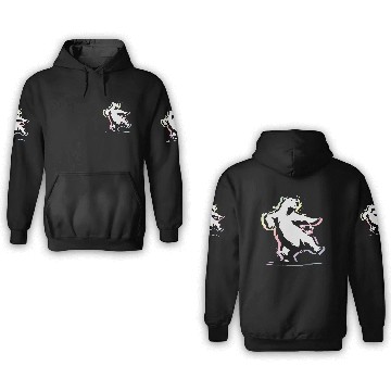 Discover Dancing polar bear in stencil style 3D Hoodies