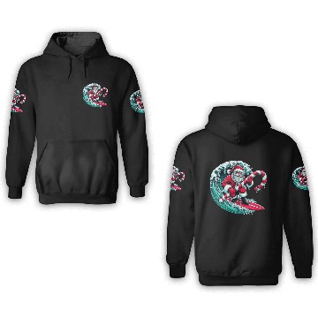 Discover Santa Surfing Candy Cane Wave - Christmas Gifts 3D Hoodies