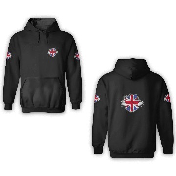 Discover Union Jack Ripped Style UK Pride 3D Hoodies