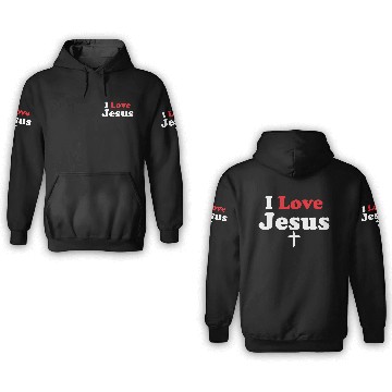 Discover I Love Jesus Christian Christmas 3D Hoodies