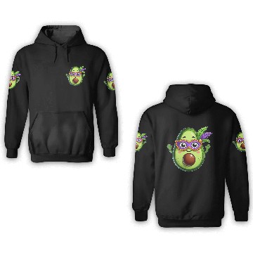 Discover Mardi Gras Avocado Sweet Vegetarian Cartoon 3D Hoodies