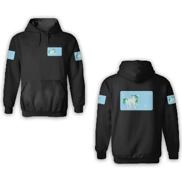Discover Fantasy unicorn - aqua blue - design for kids 3D Hoodies