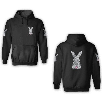 Discover Leopard Print Bunny with Heart Tail Design 3D Hoodies