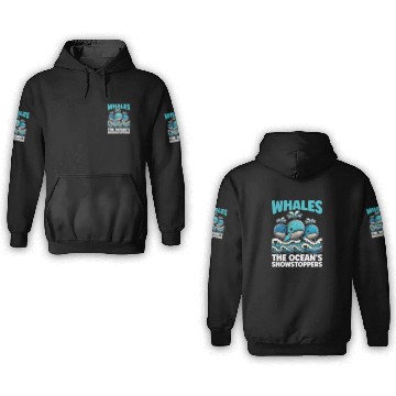 Discover Whales The Ocean's Marine Animal Whale Watching 3D Hoodies