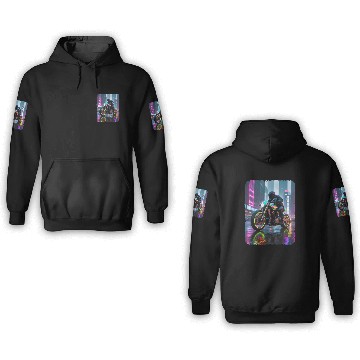 Discover Motorcycle cyberpunk in city 3D Hoodies