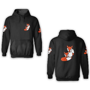 Discover 2 Foxes Friends Red Fox Two Wild Animals Team Crew 3D Hoodies