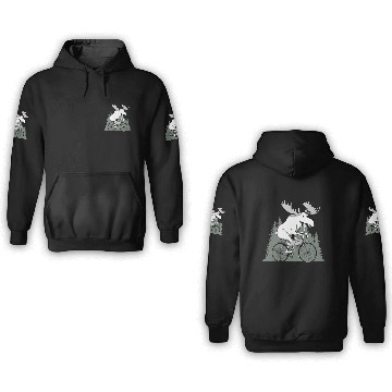 Discover Handmade Moose on Bike 3D Hoodies – Unique Unisex
