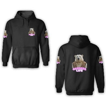 Discover Gangsta life polar bear 4 3D Hoodies