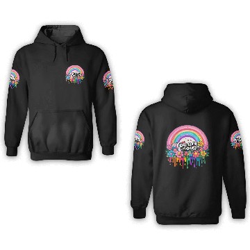 Discover "You Are Enough" Rainbow and Flowers Inspirational 3D Hoodies