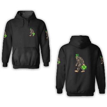 Discover Vintage St Patricks Day Bigfoot Sasquatch Irish 3D Hoodies