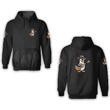 Discover Penguin Playing Guitar with Hat 3D Hoodies