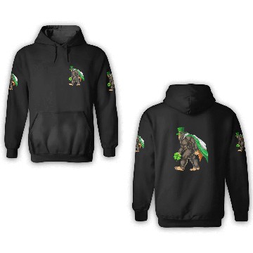Discover Vintage St Patricks Day Bigfoot Sasquatch Irish 3D Hoodies
