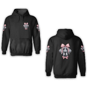 Discover Coquette Bow Great Dane Dog Mom Pink Ribbon Cute 3D Hoodies