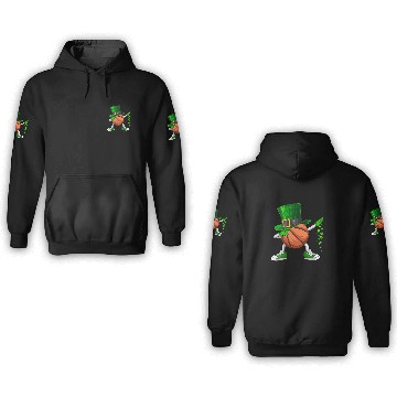 Discover Funny Dabbing Shamrock Basketball St Patrick's Day 3D Hoodies