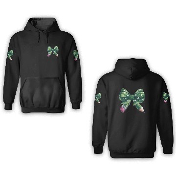 Discover Lucky Clover Coquette Bow Pencil St Patrick's Day 3D Hoodies