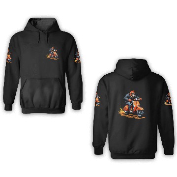 Discover Rebellious Gorilla on Motorcycle 3D Hoodies