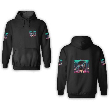 Discover Cyberpunk Stag In Futuristic Cityscape 3D Hoodies