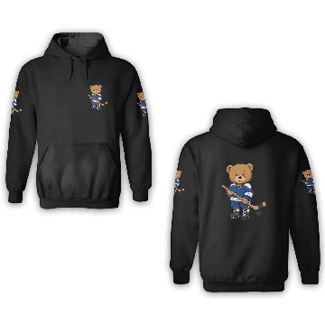 Discover Teddy bear ice hockey player 3D Hoodies