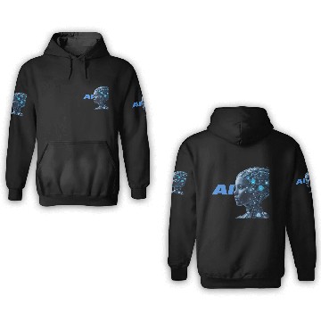 Discover Futuristic AI Cybernetic Human Design 3D Hoodies