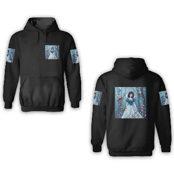 Discover Snow White fantasy with birds. 3D Hoodies