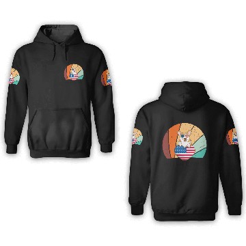 Discover Patriotic Pup: Corgi in the USA 3D Hoodies