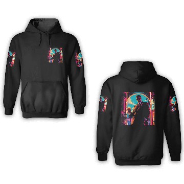 Discover "Power & Neon" – 80s Crime Aesthetic Art Print 3D Hoodies