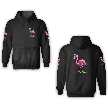 Discover Roller Rink Flamingo Too Cool to Waddle 3D Hoodies