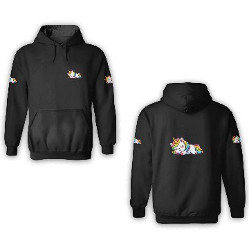 Discover Sleepy Rainbow Unicorn 3D Hoodies