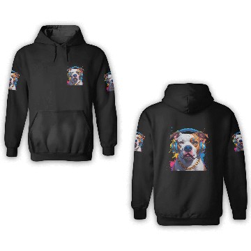Discover Hip-Hop Pit Bull – Urban Style Pop Art Portrait 3D Hoodies