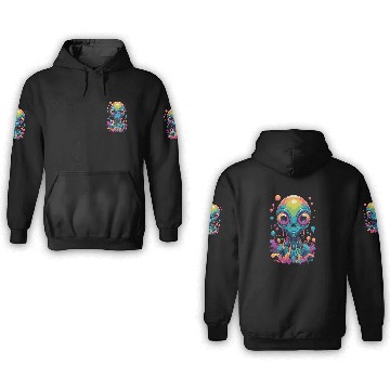 Discover psychedelic alien portrait 3D Hoodies