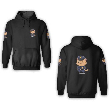 Discover Paw-sitive Law Enforcement – Funny Cat Cop 3D Hoodies