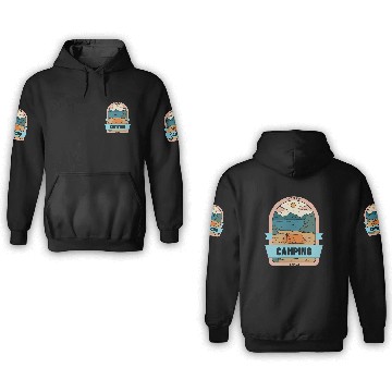 Discover Eat Sleep CAMPING Repeat – Retro 3D Hoodies