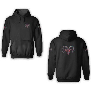 Discover Psychedelic Demon Head with Spiral Horns 3D Hoodies