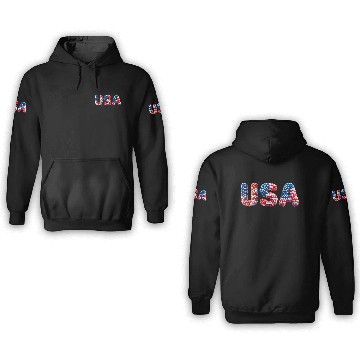 Discover USA lettering in national colors  Balloon design 3D Hoodies