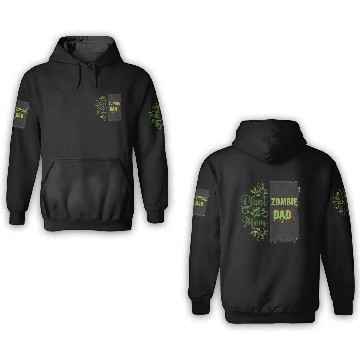 Discover Plant Mom Zombie Dad Couple Design 3D Hoodies