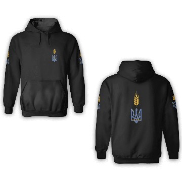 Discover Ukraine Trident Wheat Symbol Ukrainian Heritage 3D Hoodies