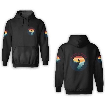 Discover Take A Hike - Vintage Sunset Mountain Silhouette 3D Hoodies