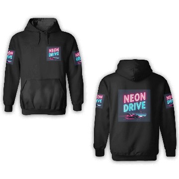 Discover Neon Drive - Retro Synthwave Design 3D Hoodies