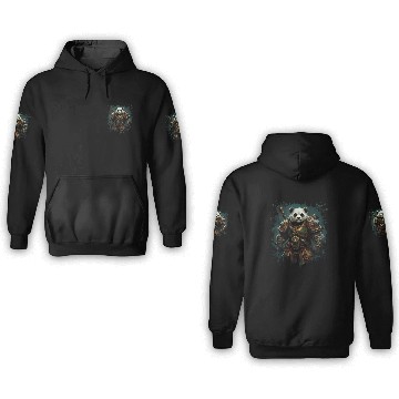 Discover Panda Hero In Gold Armor Against Fantasy Backdrop 3D Hoodies