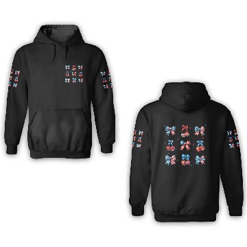 Discover America Cherry Bow 4th of July 3D Hoodies