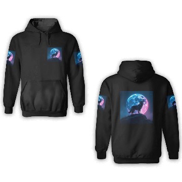 Discover Howl of the Neon Moon 3D Hoodies