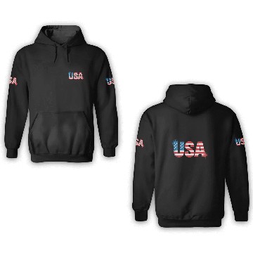 Discover USA American Flag Grafitti Text July 4 3D Hoodies