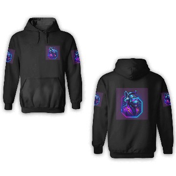Discover "Cyberpunk DJ Dog | Futuristic Style with a Doggy- 3D Hoodies